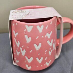 Thyme & Table Ceramic Heart Mug Coffee Cup 16 oz NWT